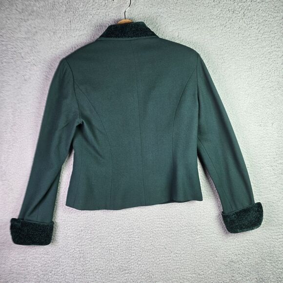 Richard Warren Wool Blazer Small Green Chenille Collar Cuffs Vintage Size 6-8 - Picture 2 of 16